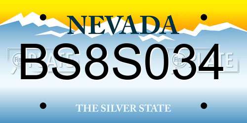 BS8S034 Nevada License Plate