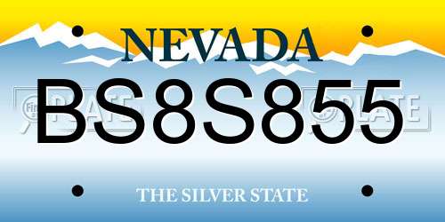 BS8S855 Nevada License Plate