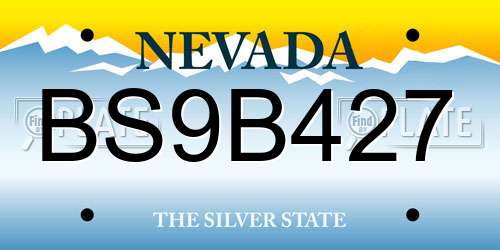 BS9B427 Nevada License Plate