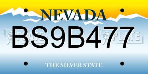 BS9B477 Nevada License Plate