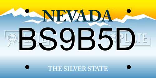 BS9B5D Nevada License Plate