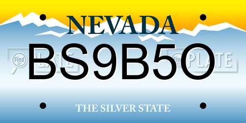 BS9B5O Nevada License Plate