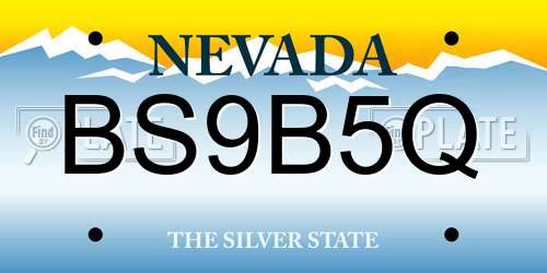 BS9B5Q Nevada License Plate