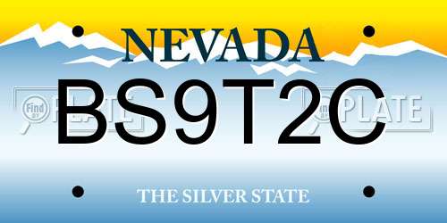 BS9T2C Nevada License Plate