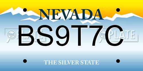 BS9T7C Nevada License Plate