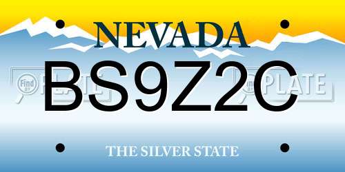 BS9Z2C Nevada License Plate