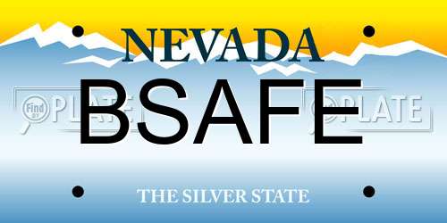 BSAFE Nevada License Plate