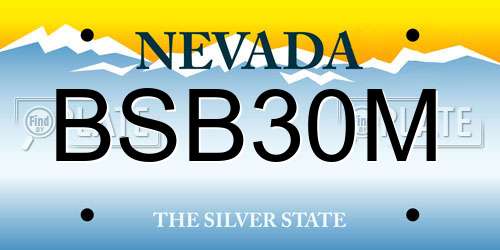 BSB30M Nevada License Plate