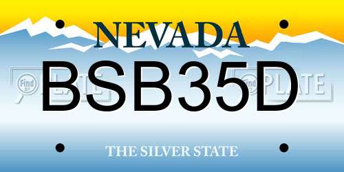 BSB35D Nevada License Plate