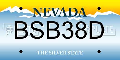 BSB38D Nevada License Plate