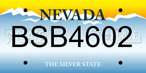BSB4602 Nevada License Plate