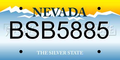 BSB5885 Nevada License Plate