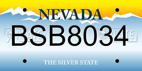 BSB8034 Nevada License Plate