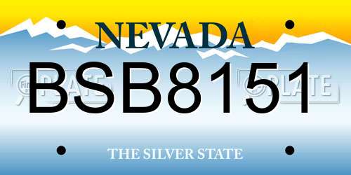 BSB8151 Nevada License Plate
