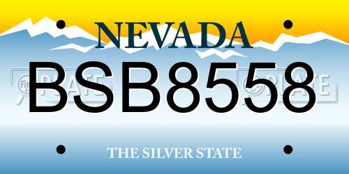 BSB8558 Nevada License Plate