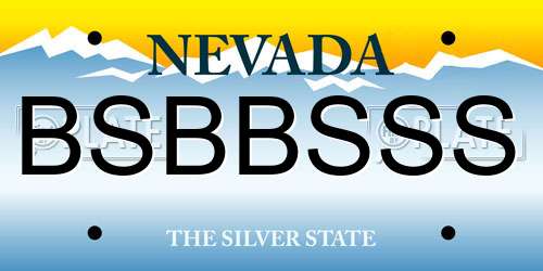 BSBBSSS Nevada License Plate