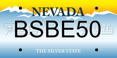 BSBE50 Nevada License Plate