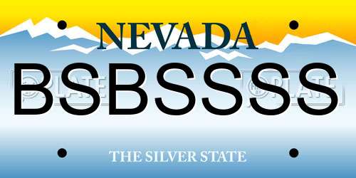 BSBSSSS Nevada License Plate