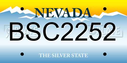 BSC2252 Nevada License Plate