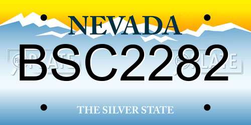 BSC2282 Nevada License Plate