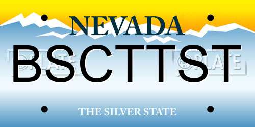 BSCTTST Nevada License Plate