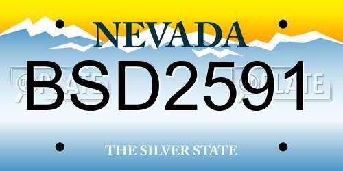 BSD2591 Nevada License Plate