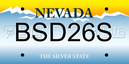 BSD26S Nevada License Plate