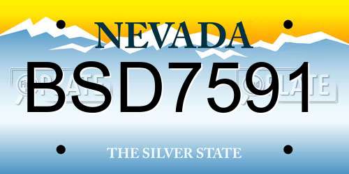 BSD7591 Nevada License Plate