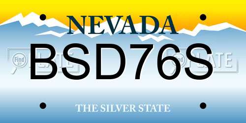 BSD76S Nevada License Plate