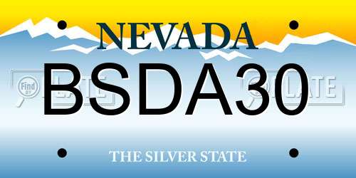 BSDA30 Nevada License Plate