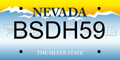 BSDH59 Nevada License Plate
