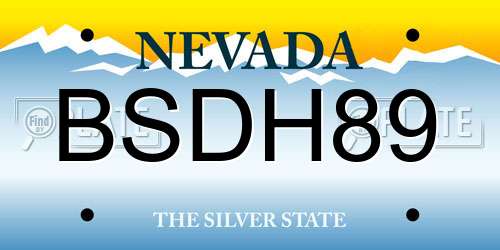 BSDH89 Nevada License Plate