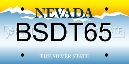 BSDT65 Nevada License Plate