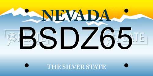 BSDZ65 Nevada License Plate