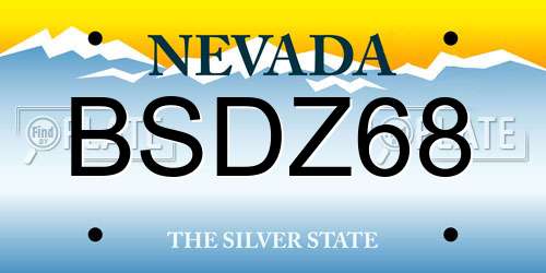 BSDZ68 Nevada License Plate