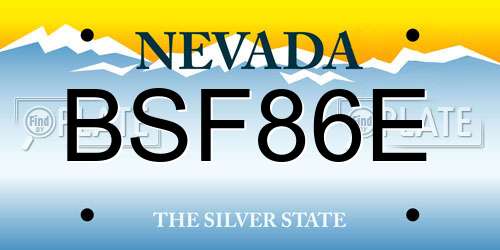 BSF86E Nevada License Plate