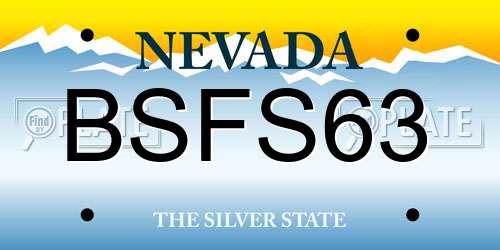BSFS63 Nevada License Plate