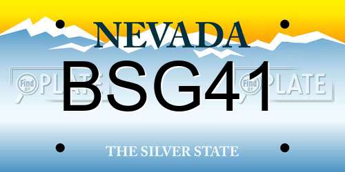 BSG41 Nevada License Plate