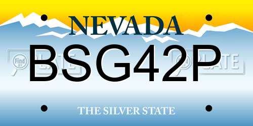 BSG42P Nevada License Plate