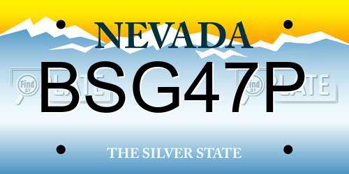 BSG47P Nevada License Plate
