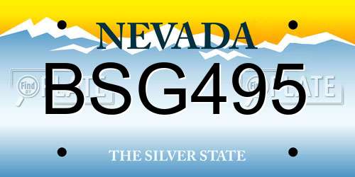 BSG495 Nevada License Plate