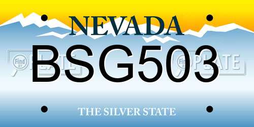 BSG503 Nevada License Plate