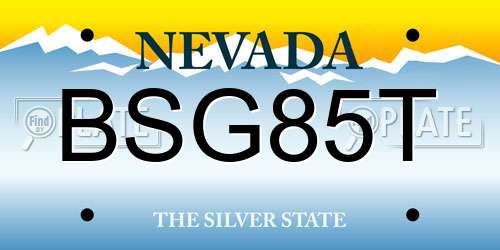 BSG85T Nevada License Plate
