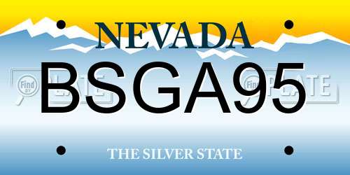 BSGA95 Nevada License Plate