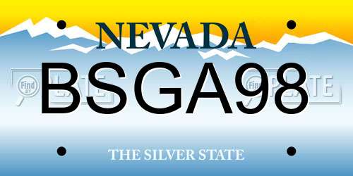 BSGA98 Nevada License Plate