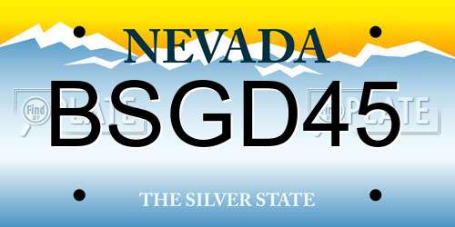 BSGD45 Nevada License Plate