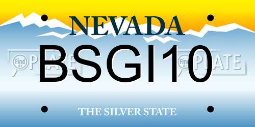 BSGI10 Nevada License Plate