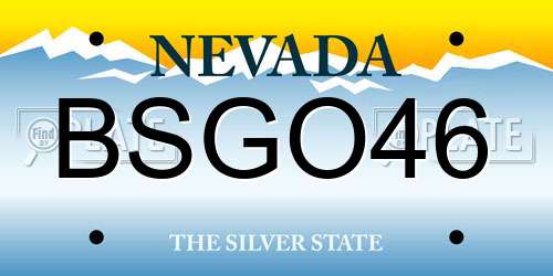 BSGO46 Nevada License Plate