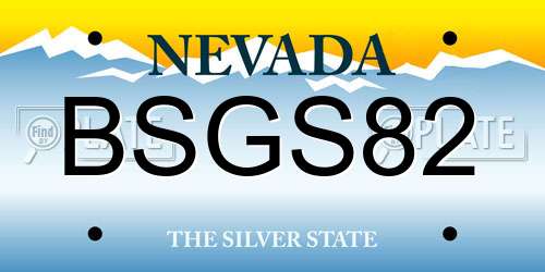BSGS82 Nevada License Plate