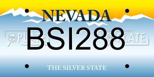 BSI288 Nevada License Plate
